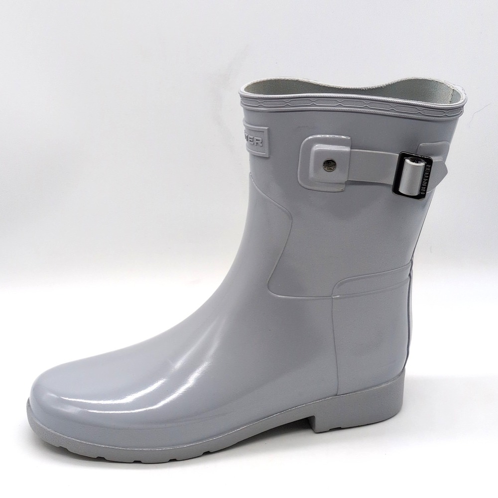 Hunter Shoes Womens Gray 7 Rain Boots Waterproof Rubber Ankle Pull On NEW